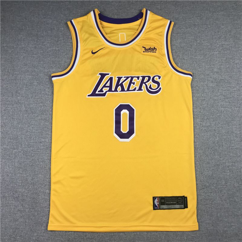 Cheap Men Los Angeles Lakers 0 Westbrook Yellow Game Nike 2021 NBA Jersey